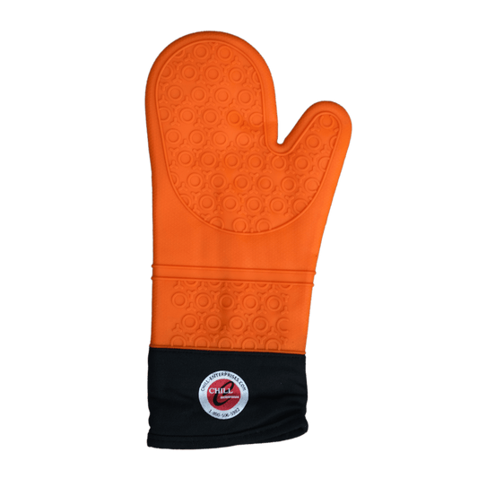 Orange Premium Heat-Resistant Silicone Oven Mitts with Quilted Liner